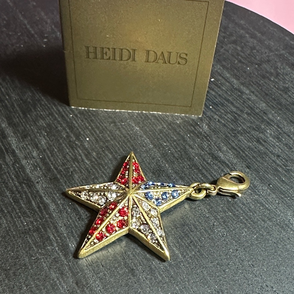 Heidi Daus charm star red white blue ladies Swarovski crystals New!